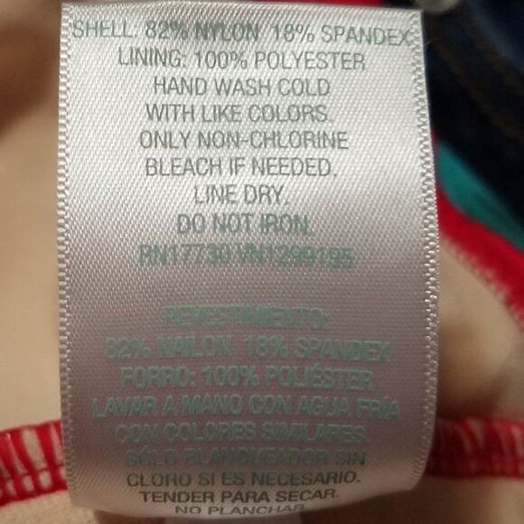 Kona Sol Swim Red Floral One Piece Swim Suit size large - Picture 5 of 12